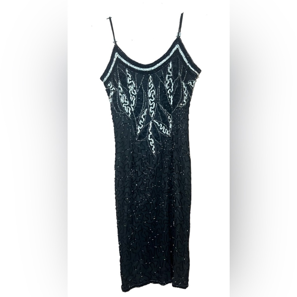 Sweelo vintage dress. Black and silver sequins. Sequins missing in some spots.